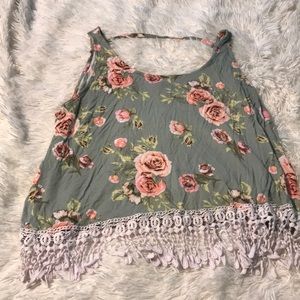 Floral Fringed Tank